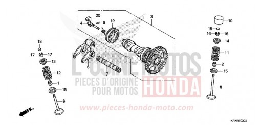 ARBRE A CAMES/SOUPAPE CRF250RF de 2015
